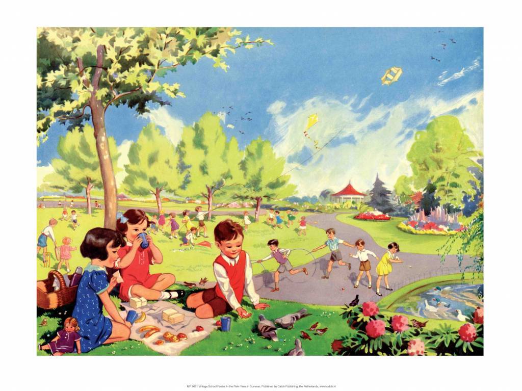 Vintage Classroom Poster - Day in the Park