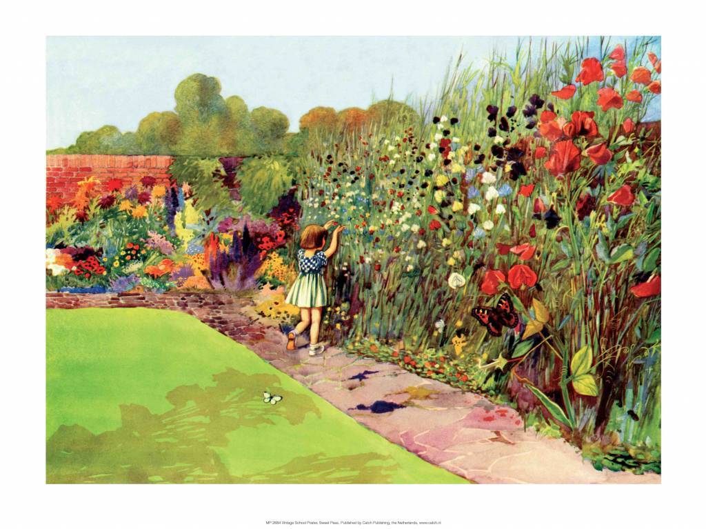 Vintage Classroom Poster - Flower Garden