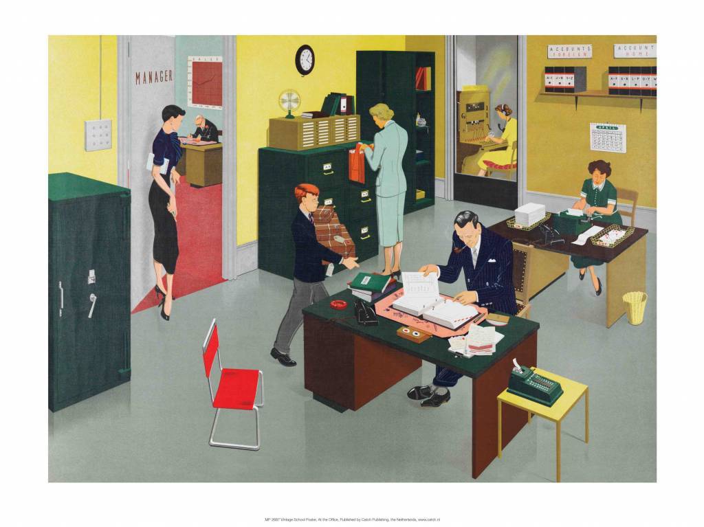 Vintage Classroom Poster - Business at the Office