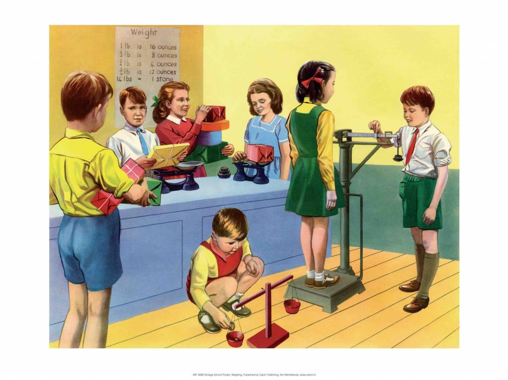 Vintage Classroom Poster - School Playground, Shadows