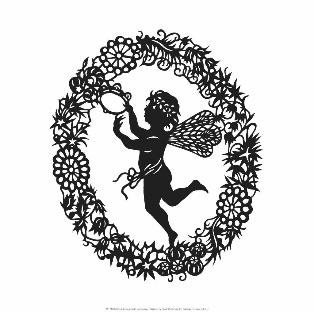 Silhouette of Fairy Angel in Flower Garland