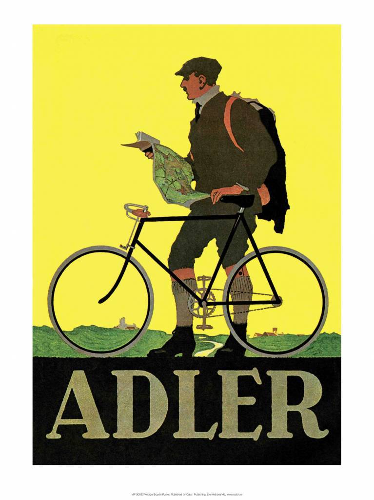 Vintage Bicycle Poster, Adler