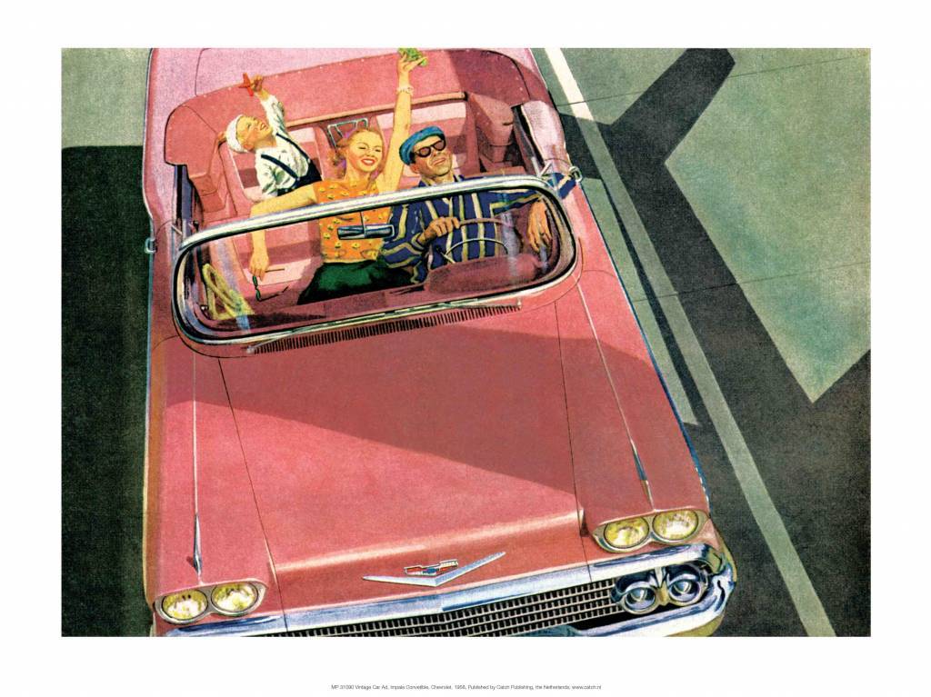 Family Road Trip, Mid-Century Modern Car Adverting