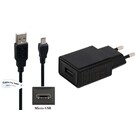 OneOne 2A lader + 0,5m USB A kabel met micro connector geschikt voor ..