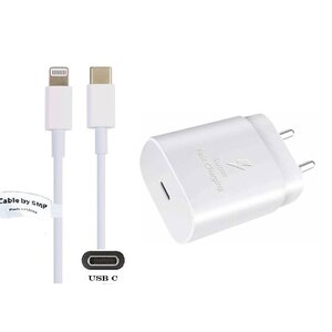 25 Watt snellader met USB C aansluiting + 2,0m USB C kabel met Lightning connector voor Apple iPhone, iPad en iPod