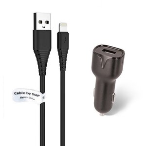 2.1A Autolader + 1,0m kabel met Lightning connector geschikt voor Apple iPhone, iPad, iPod en Accessoires