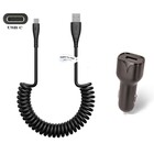 2.1A Autolader + 0,5m spiraal USB C kabel