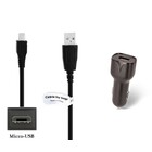 2.1A Auto oplader + 0,9m Micro USB kabel
