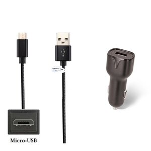 2.1A Auto oplader + 2,0m Micro USB kabel