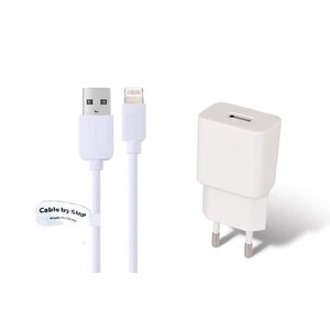 2A lader + 2,0m kabel met Lightning connector geschikt voor Apple iPhone, iPad, iPod en Accessoires