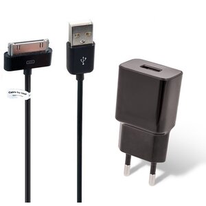 2A lader + 1,2m kabel met dock connector geschikt voor Apple iPhone, iPad en iPod