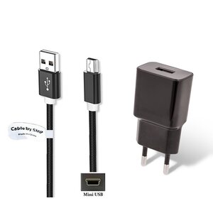 2A lader + 0,25m Mini USB kabel geschikt voor onder andere Garmin, Medion, Mio, Texas Instruments, TomTom