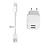 2.1A lader met 2 poorten + 0,2m kabel met Lightning connector geschikt voor Apple iPhone, iPad, iPod en Accessoires