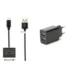 2.1A lader met 2 poorten + 1,0m Micro USB kabel