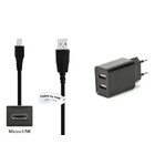 2.1A lader met 2 poorten + 1,8m Micro USB kabel