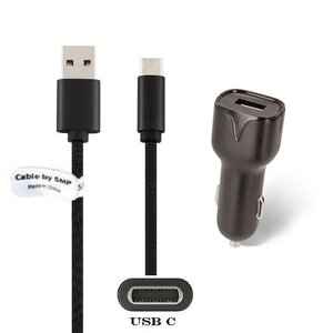 2.1A Autolader + 1,25m USB C kabel