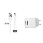 2.1A lader met 2 poorten + 1,0m USB C kabel