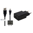 2A lader + 0,5m Micro USB kabel