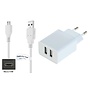 Oplader met 2 poorten + 2,2m Micro USB kabel