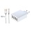 Oplader met 4 poorten + 2,0m USB kabel met Lightning connector geschikt voor Apple iPhone, iPad, iPod en Accessoires