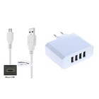 Oplader met 4 poorten + 0,8m Micro USB kabel
