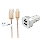 4.8A autolader met twee poorten + 3,0m kabel met Lightning connector geschikt voor Apple