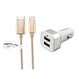 4.8A autolader met twee poorten + 3,0m kabel met Lightning connector geschikt voor Apple iPhone, iPad, iPod en Accessoires