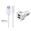 4.8A autolader met twee poorten + 3,0m kabel met Lightning connector geschikt voor Apple iPhone, iPad, iPod en Accessoires