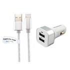 4.8A autolader met twee poorten + 1,0m kabel met Lightning connector geschikt voor Apple