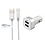 4.8A autolader met twee poorten + 2,0m kabel met Lightning connector geschikt voor Apple iPhone, iPad, iPod en Accessoires