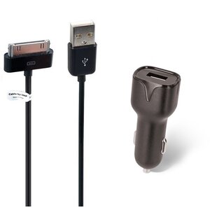 2.1A Autolader + 1,2m kabel met dock connector geschikt voor Apple iPhone, iPad en iPod