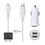 2A autolader met 2 poorten + 1,0m Micro USB kabel
