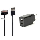 2.1A lader met 2 poorten + 1,2m kabel met dock connector geschikt voor Apple