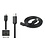 1,5m Platte robuuste Micro USB kabel. Zwarte oplaadkabel.