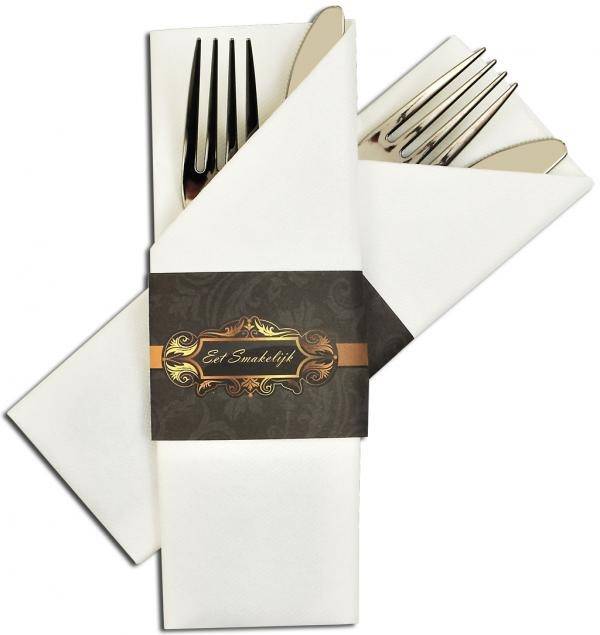 Napkin Sleeve Baroque "Eet Smakelijk" 300 stuks