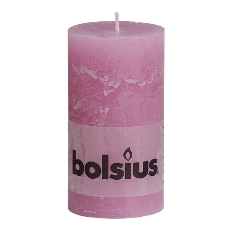 Bolsius Rustieke Stompkaars 130/68 Roze (6 stuks)