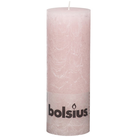 Bolsius Rustieke Stompkaars 190/68 Pastel Roze (6 stuks)