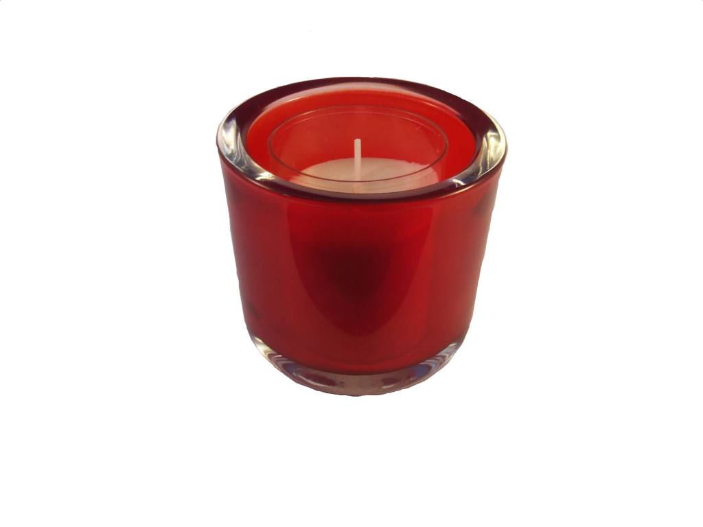 Theelichthouder Rood Transparant