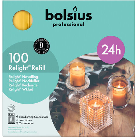 Bolsius Professional Refills Relight Amber (100 stuks)