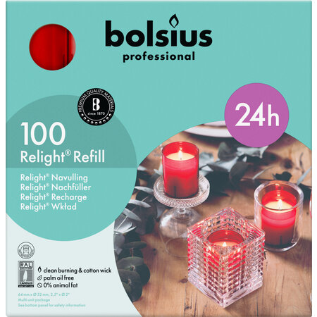 Bolsius Professional Refill ReLight Rood (100 stuks)