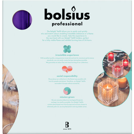 Bolsius Professional Refills ReLight Paars (100 stuks)