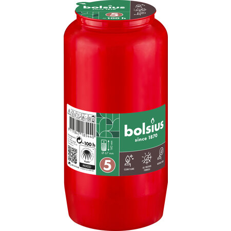 Bolsius Herdenkingslicht Nr. 5 Rood