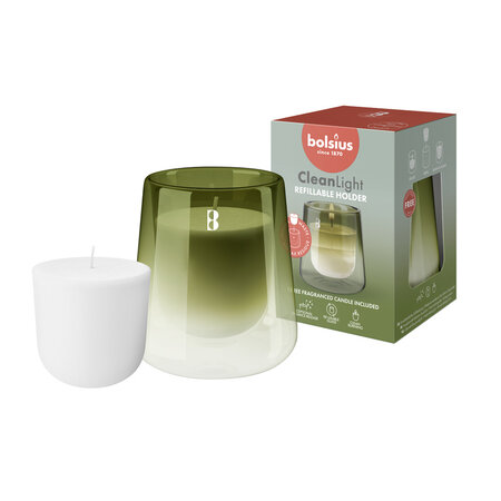 Bolsius CleanLight starterkit - Houder en navulbare geurkaars in Gardenia & Fig
