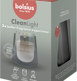 Bolsius CleanLight starterkit - Houder en navulbare geurkaars in Cypress & Amber - grijs