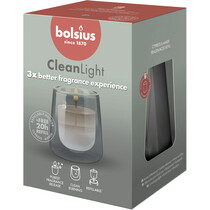 CleanLight starterkit - Houder en navulbare geurkaars in Cypress & Amber - grijs