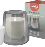Bolsius CleanLight starterkit - Houder en navulbare geurkaars in Cypress & Amber - grijs