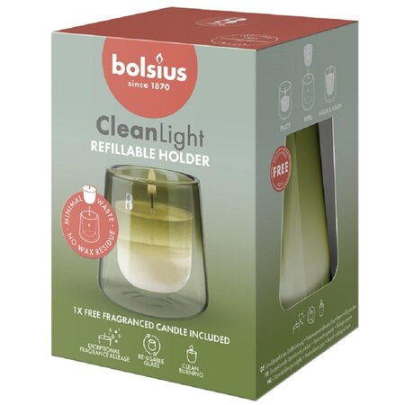Bolsius CleanLight Starterset - Halter und Refill Gardenia & Fig
