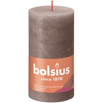 Rustik Stumpen Kerzen 130x68 mm Taupe, 6 Stück