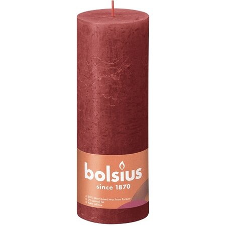 Bolsius Rustik Stumpen Kerzen 190x68 mm Salbeigrün, 4 Stück - Copy