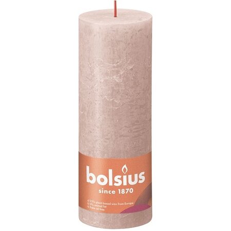 Bolsius Rustieke Stompkaars 190/68 Nevelig Roze (4 stuks)